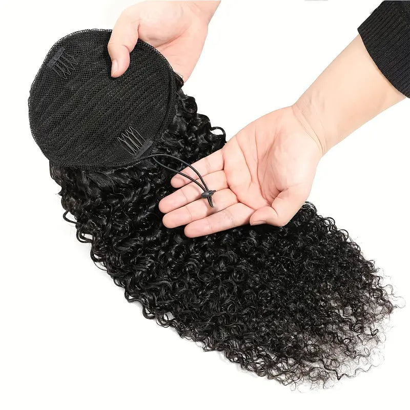 10 Inch Short Drawstring Curly Ponytail Extensions