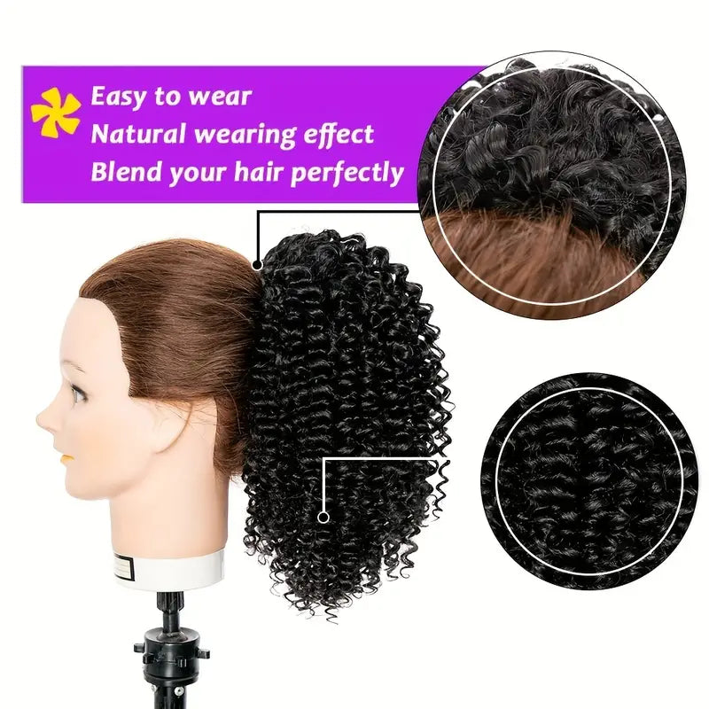 10 Inch Short Drawstring Curly Ponytail Extensions