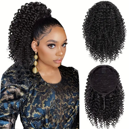 10 Inch Short Drawstring Curly Ponytail Extensions