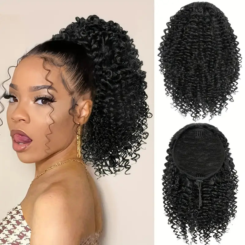 10 Inch Short Drawstring Curly Ponytail Extensions