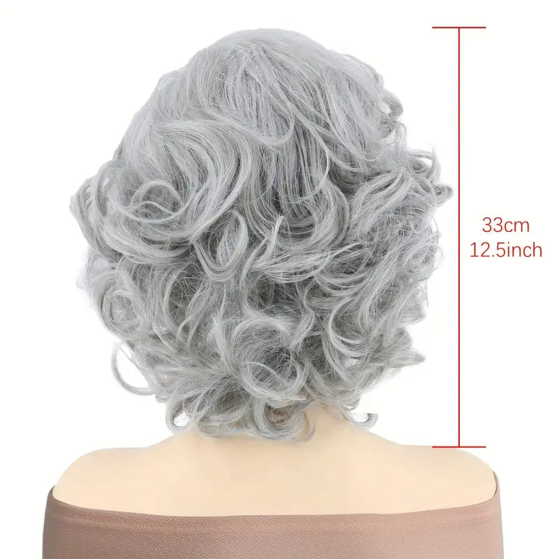 12-Inch Short Finger Wave Gray Bob Wig – Perfect for Holidays and Special Events