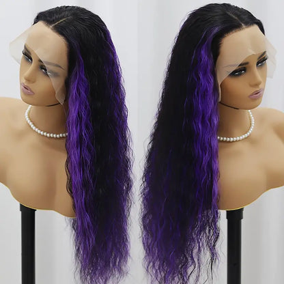 13*4 Inch Highlight Purple Lace Front Wig for Women