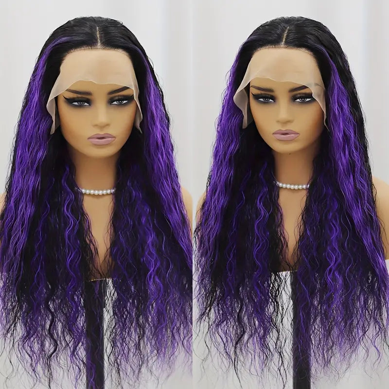 13*4 Inch Highlight Purple Lace Front Wig for Women