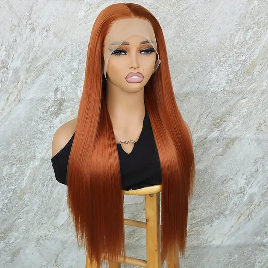 13x3 Lace Front Wig - Ginger Orange Hair Long Straight