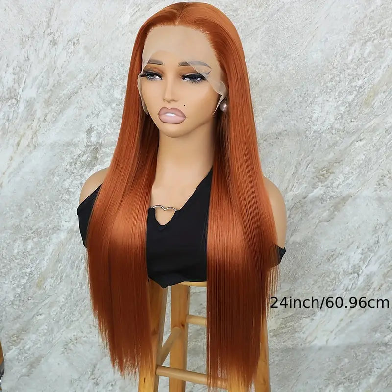 13x3 Lace Front Wig - Ginger Orange Hair Long Straight