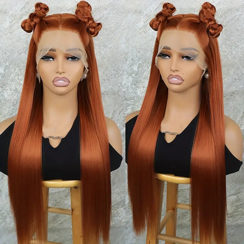 13x3 Lace Front Wig - Ginger Orange Hair Long Straight