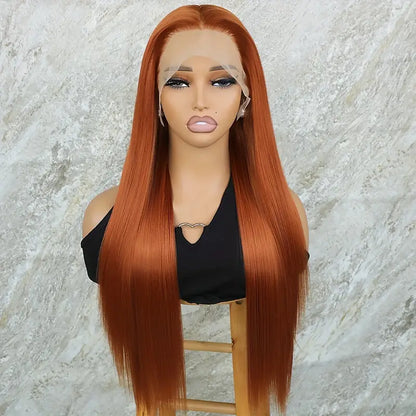 13x3 Lace Front Wig - Ginger Orange Hair Long Straight