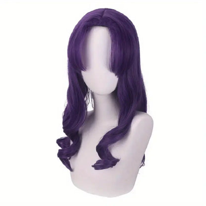 22-Inch Long Straight Purple Synthetic Wig for Women and Girls