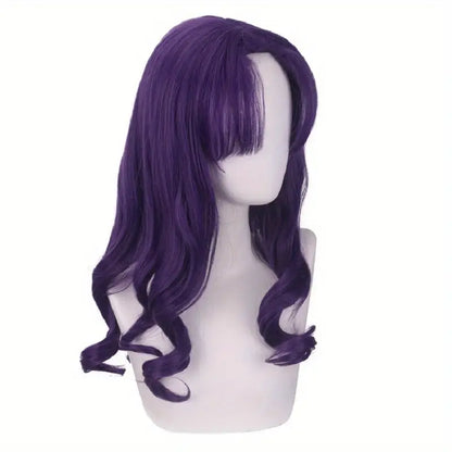 22-Inch Long Straight Purple Synthetic Wig for Women and Girls