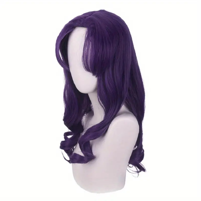 22-Inch Long Straight Purple Synthetic Wig for Women and Girls