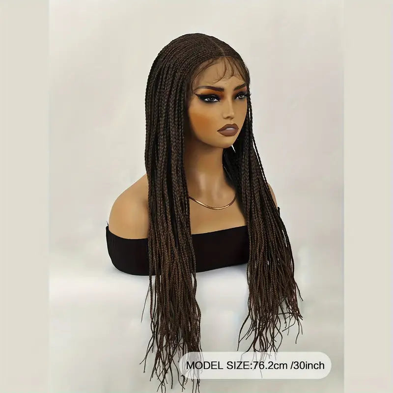 30-Inch Knotless Box Braided Wig - Synthetic Lace Front