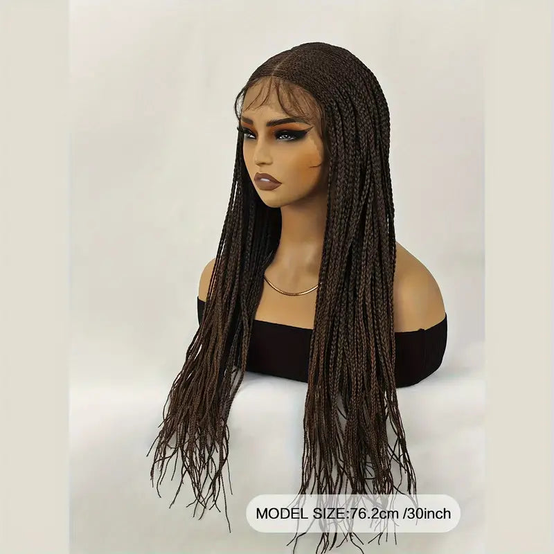 30-Inch Knotless Box Braided Wig - Synthetic Lace Front