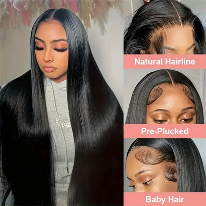 360 Full Lace Front Synthetic Wig – Straight, Pre-Plucked with Baby Hair