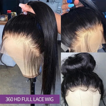 360 Full Lace Front Synthetic Wig – Straight, Pre-Plucked with Baby Hair