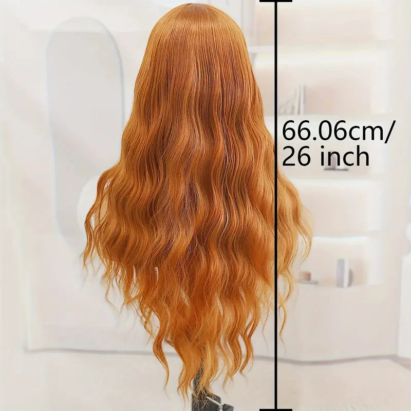 4x1 Orange Curly Wave Lace Frontal Wig