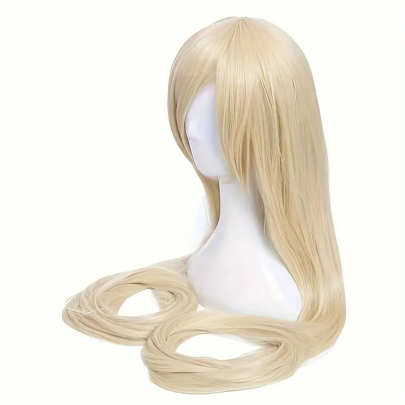 48inch 120cm Long Blonde Wig - Straight Beige Halloween Cosplay Wig