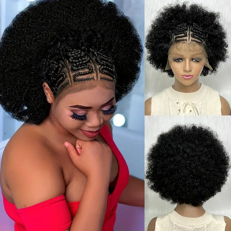 Afro Braid Wig - Short Hair Fashion Hook