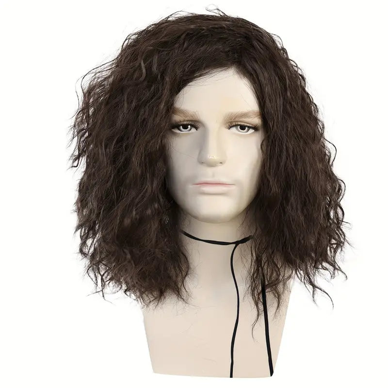 Afro Brown Medium Length Cosplay Wig for Men