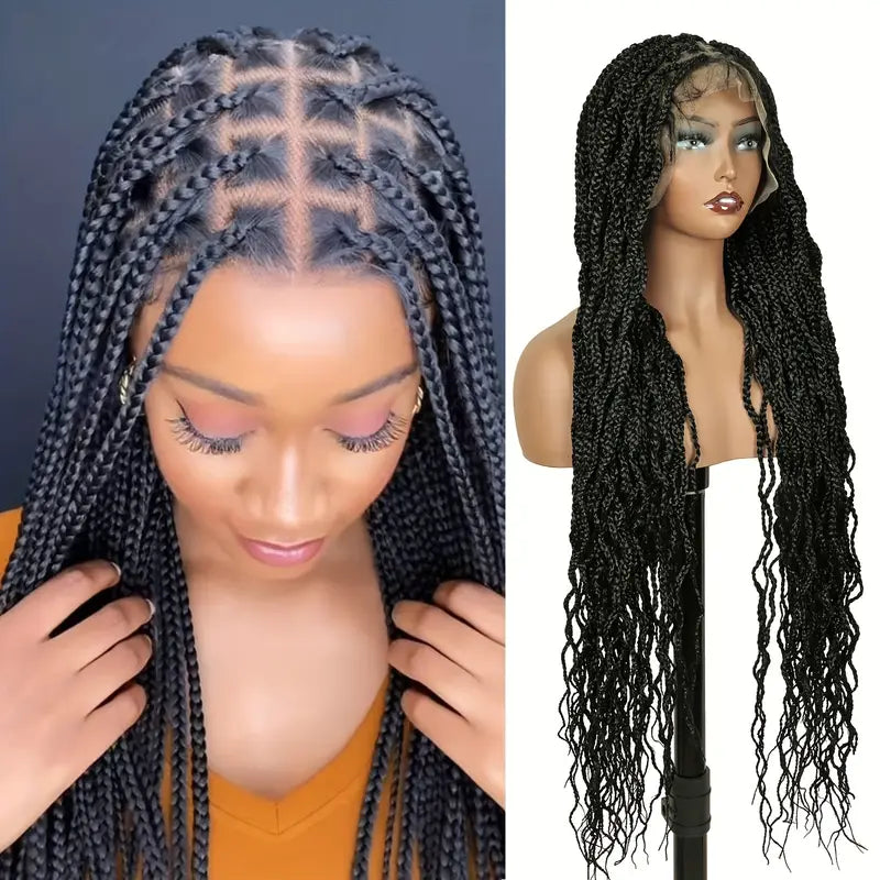 Braided Wig Box Braid Wig Triangle Knotless Lace Frontal