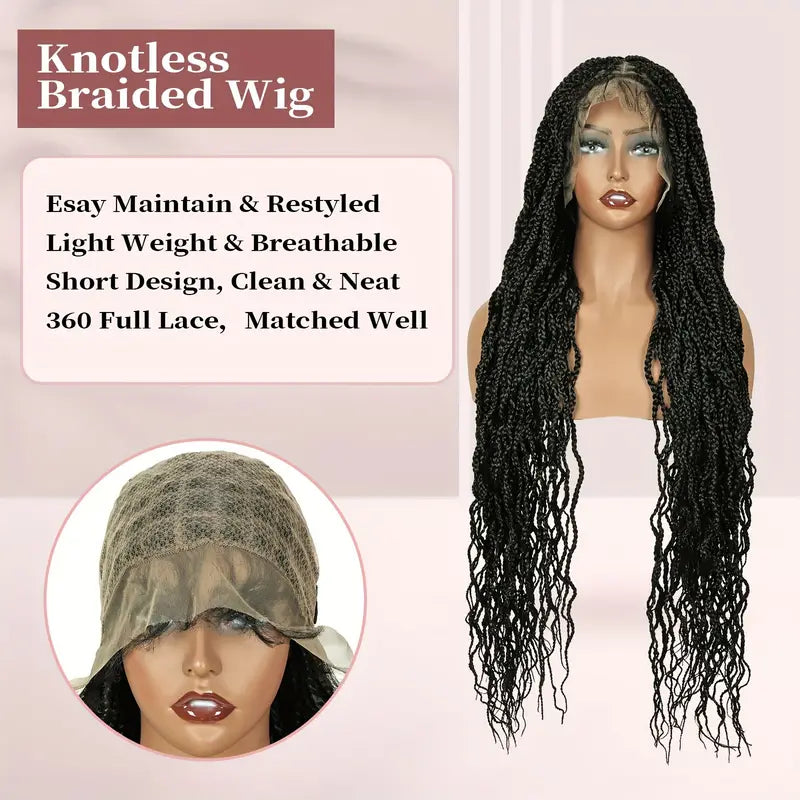 Braided Wig Box Braid Wig Triangle Knotless Lace Frontal