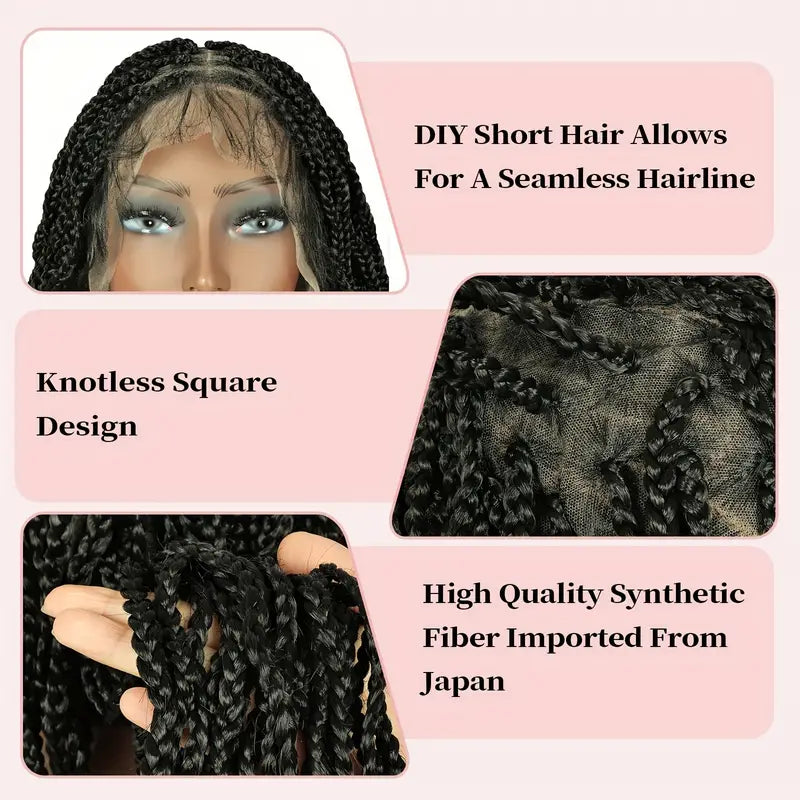 Braided Wig Box Braid Wig Triangle Knotless Lace Frontal