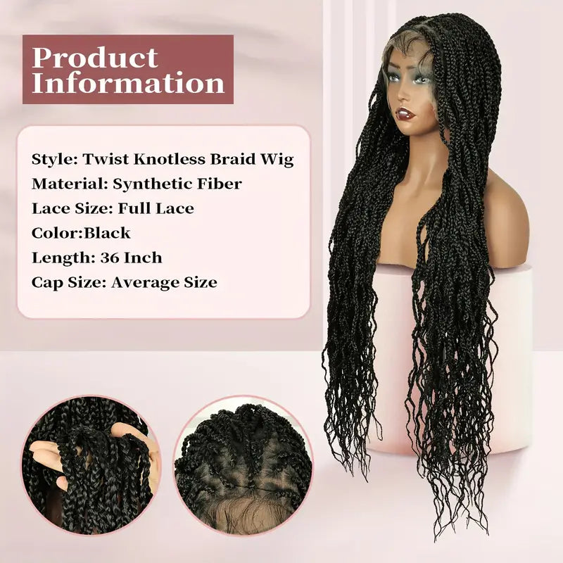 Braided Wig Box Braid Wig Triangle Knotless Lace Frontal