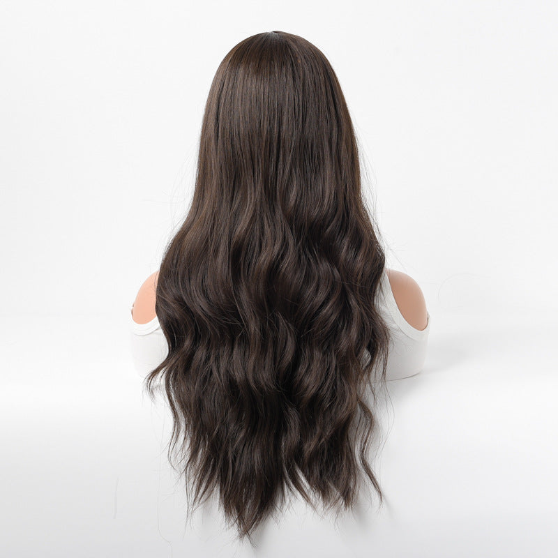 Breathable Large Wave Wig with Natural Long Curls and Center Part for Women