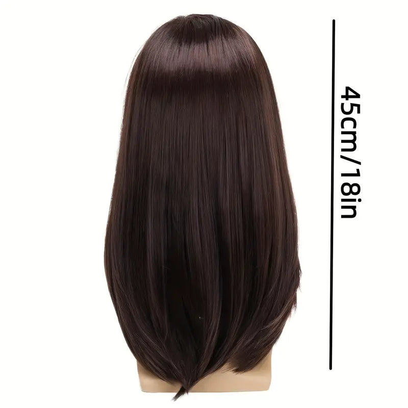 Brown Synthetic Straight Heat-Resistant Men's Wig for Cosplay, Party, and Halloween