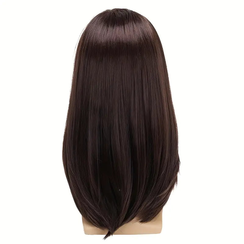 Brown Synthetic Straight Heat-Resistant Men's Wig for Cosplay, Party, and Halloween