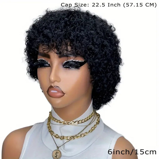 Chic Curly Glueless Pixie Cut Wig for Women