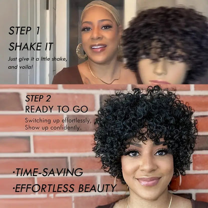 Chic Curly Glueless Pixie Cut Wig for Women