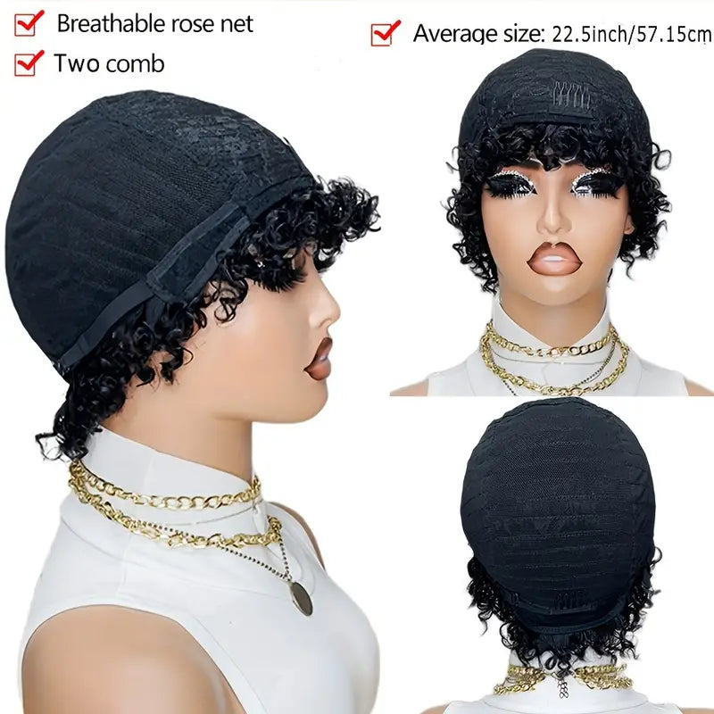 Chic Curly Glueless Pixie Cut Wig for Women