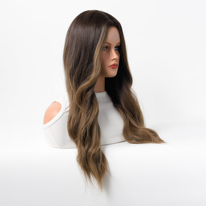 Dark brown full length wig - European and American Style