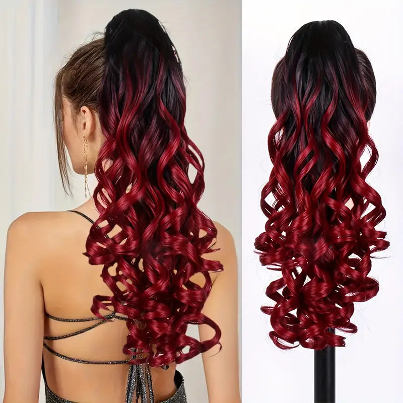 Elegant Claw-Clip Ponytail Extension for Women – Ombre Curly Wave