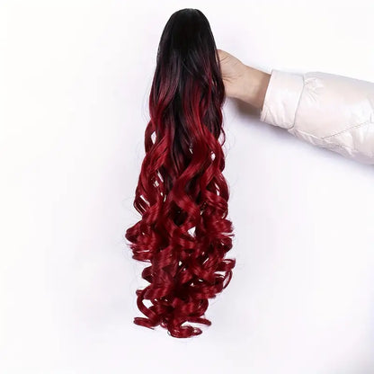 Elegant Claw-Clip Ponytail Extension for Women – Ombre Curly Wave