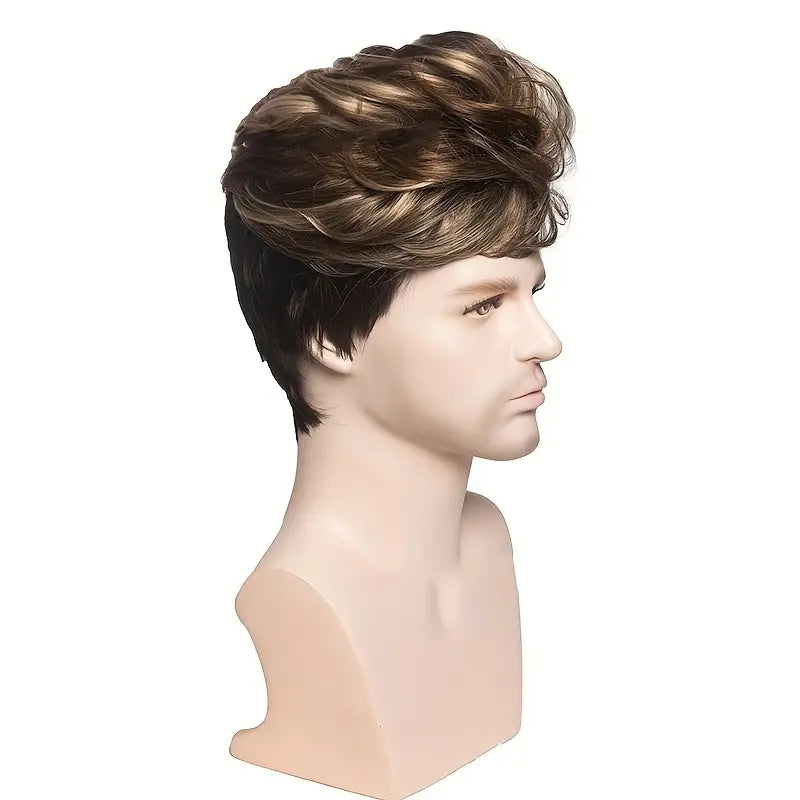 Elegant Men's Short Woven Wig - Versatile Fashion Accessory