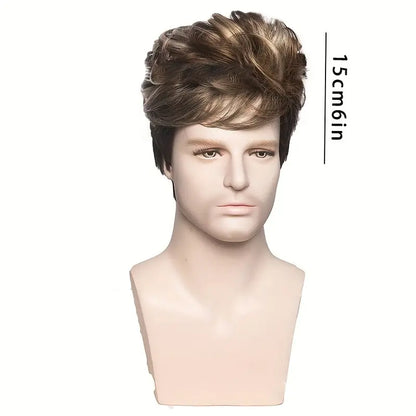 Elegant Men's Short Woven Wig - Versatile Fashion Accessory