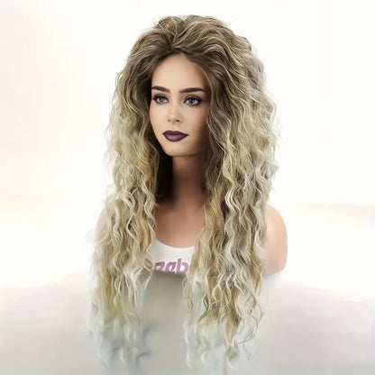 Elegant Ombre Curly Wig for Women - 26 Inch Heat-Resistant Synthetic Hair