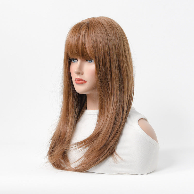 European & American Long Straight High-Temperature Synthetic Wig