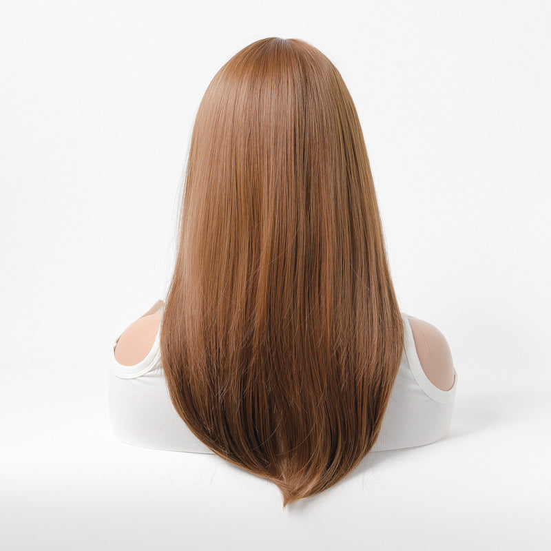 European & American Long Straight High-Temperature Synthetic Wig