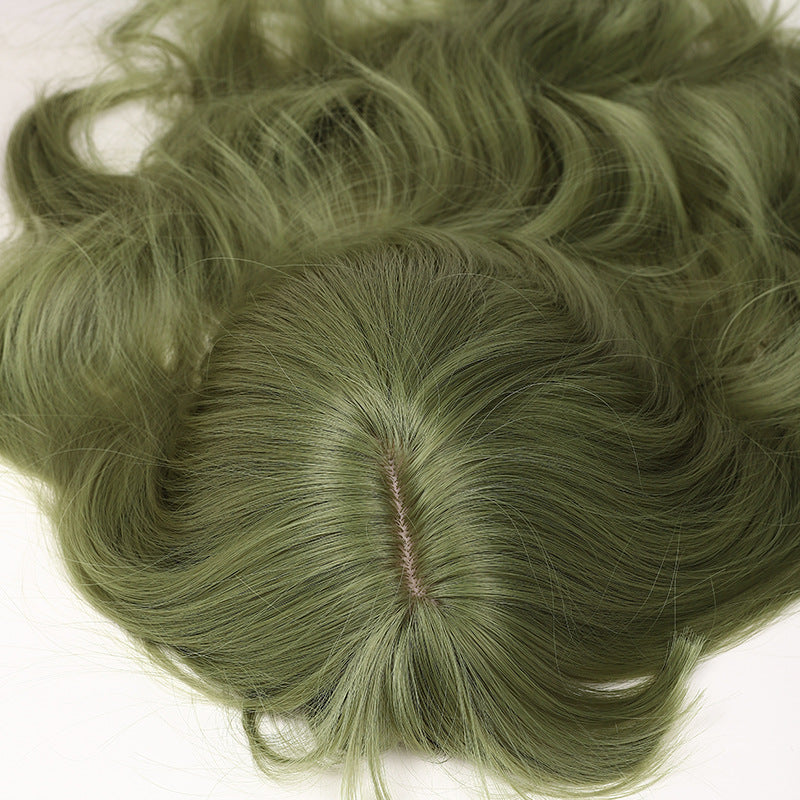 European and American Long Wavy Wig in Brown-Green