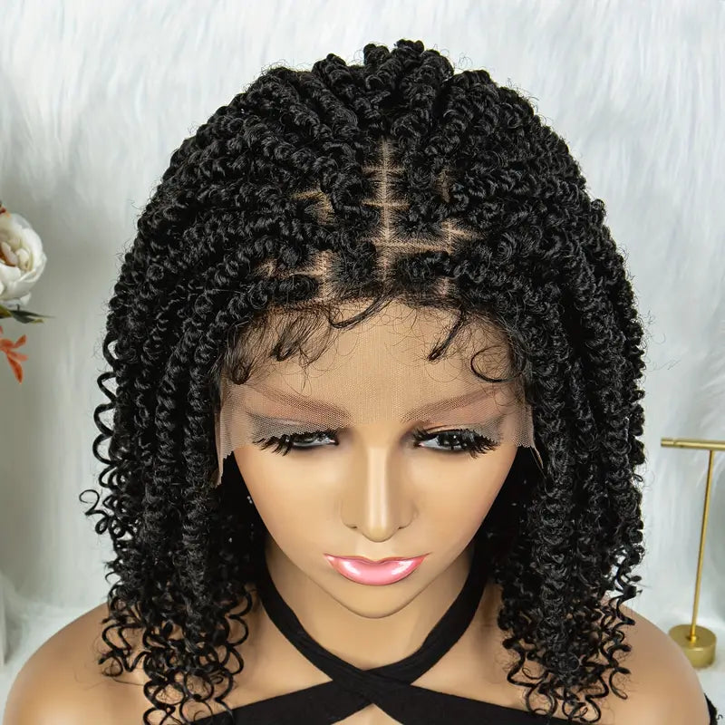 Fashion Women's Braided Wig 9*6 Lace Knotless Boxed Short Bob