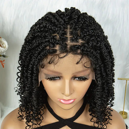 Fashion Women's Braided Wig 9*6 Lace Knotless Boxed Short Bob