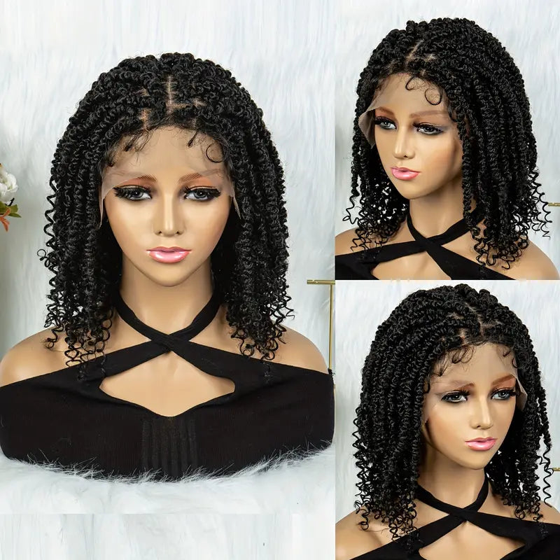 Fashion Women's Braided Wig 9*6 Lace Knotless Boxed Short Bob