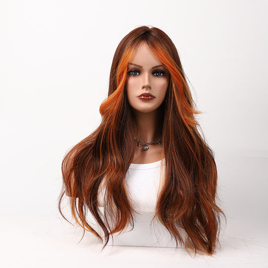 Flame Orange Long Curly Wig