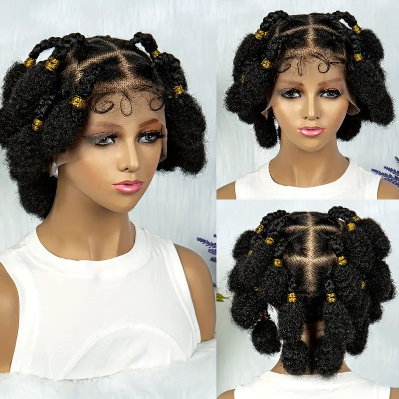 Full Double Lace Front Box Braided Wigs Knotless Cornrow Braids Lace Frontal Wig