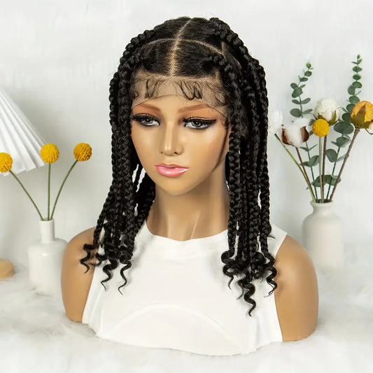 Full Double Lace Front Box Braided Wigs Knotless Cornrow Braids