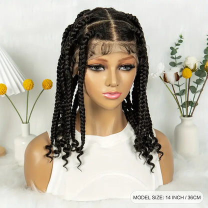 Full Double Lace Front Box Braided Wigs Knotless Cornrow Braids