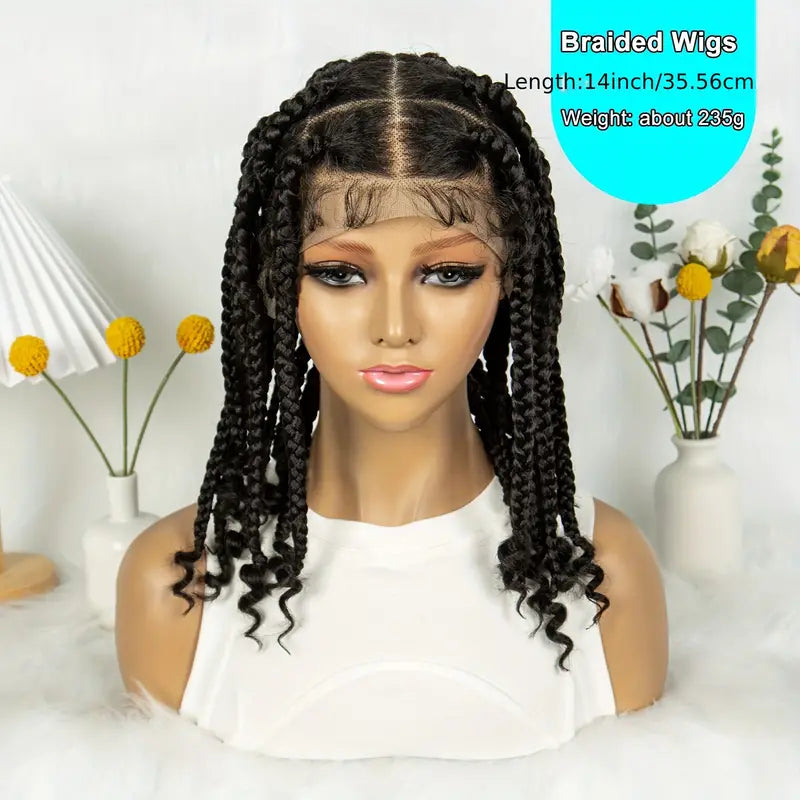 Full Double Lace Front Box Braided Wigs Knotless Cornrow Braids