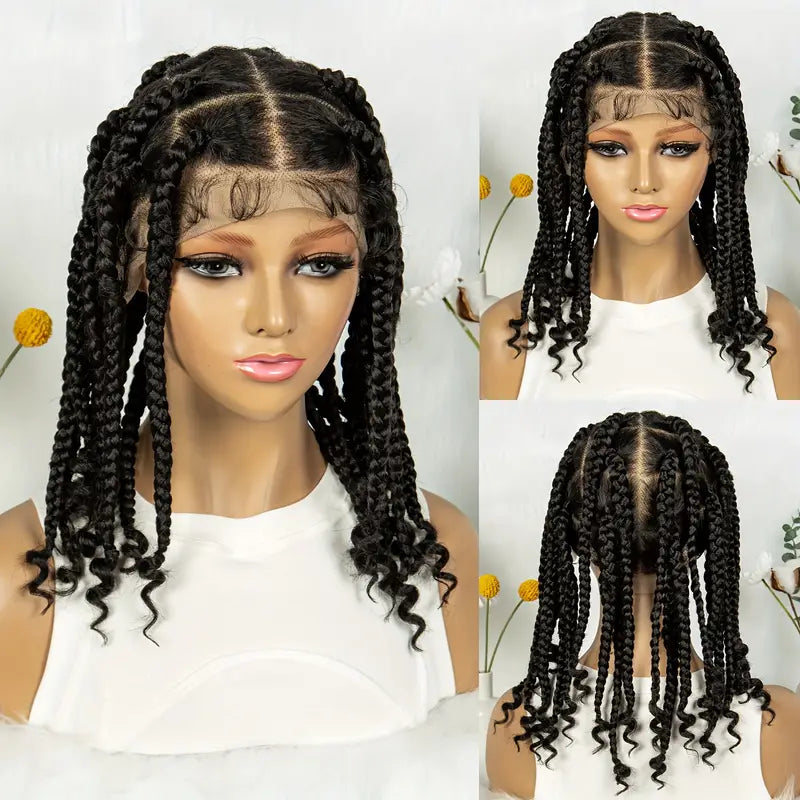 Full Double Lace Front Box Braided Wigs Knotless Cornrow Braids